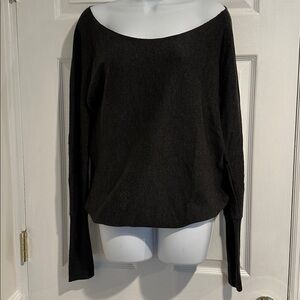 GAP Women’s Charcoal Gray Wide Neck/ Off The Shoulder Oversized Sweater Medium